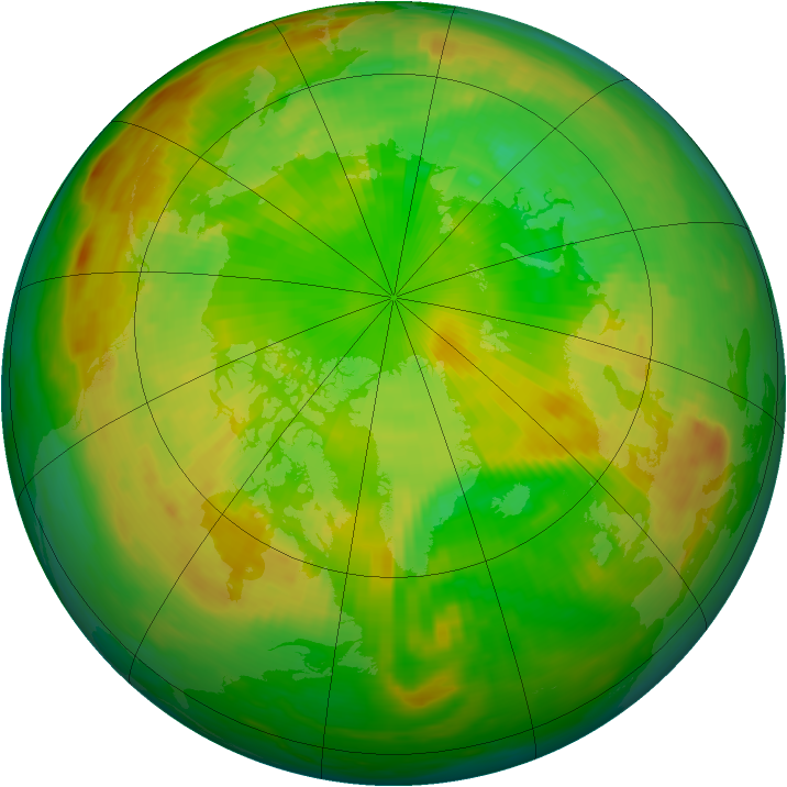 Arctic ozone map for 19 June 1981